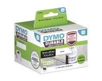 DYMO LW auténticas etiquetas durables | 19mm × 64mm | 2 rollos de 450 etiquetas "White Poly" (900 unidades) | Etiquetas que duran sobre superficies exigentes para etiquetadoras LabelWriter