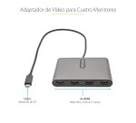 StarTech.com Adaptador USB-C a 4 Puertos HDMI - Tarjeta Gráfica y de Vídeo Externa - Dongle Llave USB Tipo C a 4x HDMI - 1080p a 60Hz - Conversor Multimonitor USB a HDMI - Solo para Windows