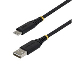 StarTech.com 1m (3.3ft) USB-A to USB-C Fast Charging Cable, 15W 3A, Dual-Layer Braided Nylon/TPE Jacket, Durable USB-A to Type C Charger Cord, USB A to USB C Cable