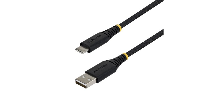 StarTech.com Cavo di Ricarica USB-A a USB-C da 1m, 15W (3A), Guaina con Doppio Strato Intrecciato in Nylon/TPE, Robusto Cavetto da USB-A 2.0 a USB Type-C