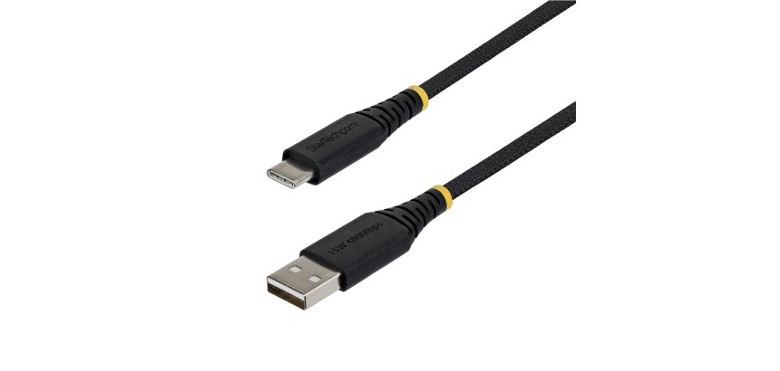 StarTech.com Schnellladekabel USB-A auf USB-C 2m, 15W 3A, doppellagiges Nylon/TPE-Geflecht, langlebiges USB-A auf Typ-C Ladekabel, USB-A auf USB-C Kabel