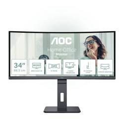 AOC CU34P3CV écran plat de PC 86,4 cm (34") 3440 x 1440 pixels UltraWide Quad HD LED Noir