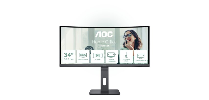 AOC CU34P3CV écran plat de PC 86,4 cm (34") 3440 x 1440 pixels UltraWide Quad HD LED Noir