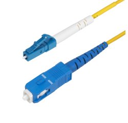 StarTech.com Câble Fibre Optique de 1m Simplex Monomode LC à SC (UPC) OS2, 9/125µm, 40G/100G, Cordon Fibre Optique, Insensible à la Courbure, Faible Perte d'Insertion, Cordon Patch Fibre LSZH
