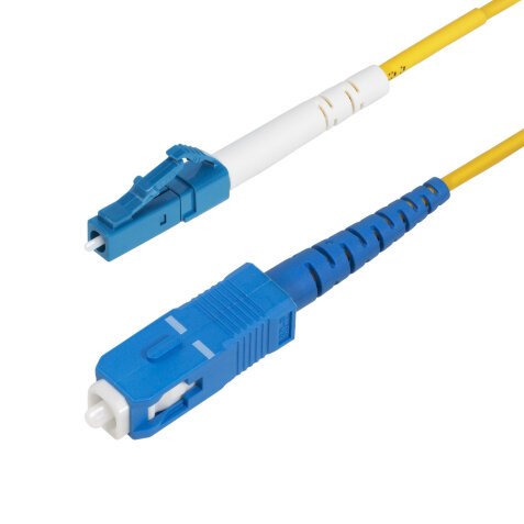 StarTech.com Cable de Fibra Óptica Simplex LC a SC (UPC) OS2 Monomodo de 5m - 9/125µm - 40G/100G - Resistente a Dobleces - Low Insertion Loss - Cable LSZH - Cable de Parcheo de Fibra