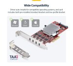 StarTech.com 4-Port USB Type-C PCIe Card, USB 3.2 10Gbps, USB-C PCI Express Expansion Card, 4x Independent USB Controllers, Windows/Linux/macOS, TAA-Compliant