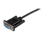 Cable de 1m Nulo de Módem Serie RS232 DB9 - Hembra a Hembra - Color Negro