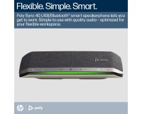 HP Poly Sync 40+ Microsoft Teams Certified USB-A USB-C Speakerphone +BT700 USB-A Adapter