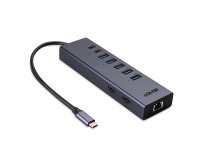 Lindy 43373 base para portátil y replicador de puertos Alámbrico USB 3.2 Gen 2 (3.1 Gen 2) Type-C Gris