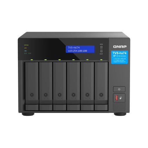 QNAP TVS-H674T-I5-32G serveur de stockage NAS Tower Intel® Core™ i5 i5-12400 32 Go DDR4 HDD QNAP QTS Noir