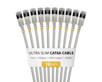 StarTech.com 6ASTP34GRS15CM10PK câble de réseau Gris 0,15 m Cat6a U/FTP (STP) Rond