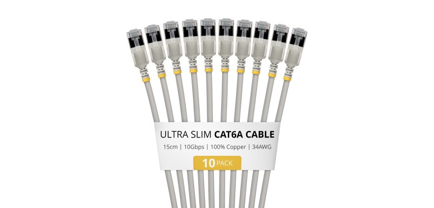 StarTech.com 6ASTP34GRS15CM10PK câble de réseau Gris 0,15 m Cat6a U/FTP (STP) Rond