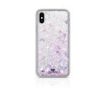 WHITE DIAMONDS - Cover semi-trasparente in TPU rigido con glitter fluttuanti nel liquido compatibile con Apple iPhone Xs/ iPhone X