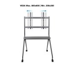 TooQ iSTAND Soporte de Suelo con Ruedas para Pantallas 50"- 86", Gris