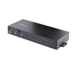StarTech.com Hub USB 3.0 5Gbps Industriel à 16 Ports - Montage DIN/Surface/Rack - Protection ESD - Commutateur USB 3.0 Alimenté, Jusqu'à 120W de Charge USB Partagée - Hub USB pour PC Portable/Bureau à Double Hôte
