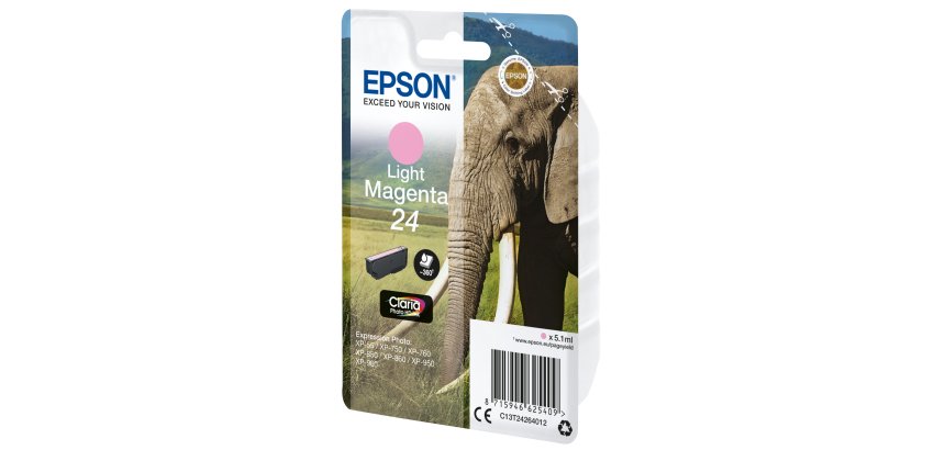 Epson Elephant Inchiostro magenta chiaro singolo Claria Photo HD Elefante 24