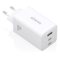 AISENS Cargador GaN 100W, 2x USB-C PD3.0 QC4.0 QC5.0, 1x USB-A QC3.0, Blanco