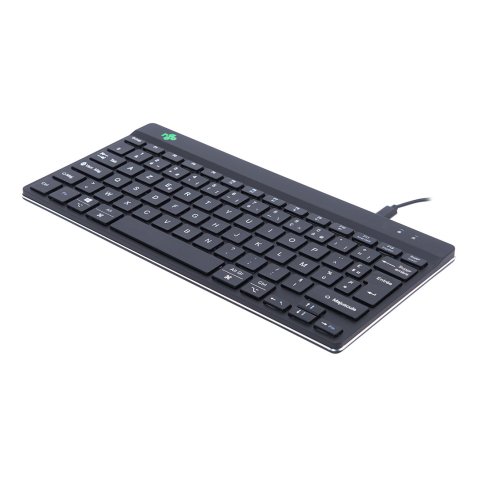 R-Go Tools Clavier ergonomique R-Go Compact Break, clavier compact avec logiciel de pause,AZERTY (FR), Filaire, noir