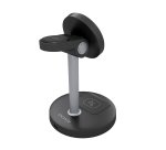 AISENS Cargador Inalambrico USB-C 4 en 1 De 15W Para Movil, Apple Watch, Auriculares Con Estuche De Carga, Negro