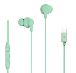 Celly UP1600TYPECGN cuffia e auricolare Cablato In-ear Musica e Chiamate USB tipo-C Verde