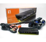 LevelOne KVM-0421 switch per keyboard-video-mouse (kvm) Nero, Verde