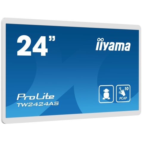 iiyama TW2424AS-W1 Écran d'affichage dynamique Écran plat de signalisation numérique 60,5 cm (23.8") Wifi 250 cd/m² 4K Ultra HD Noir Écran tactile Intégré dans le processeur Android 24/7
