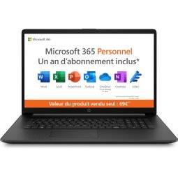 HP 17-cp0040nf AMD Ryzen™ 7 5700U Ordinateur portable 43,9 cm (17.3") Full HD 16 Go DDR4-SDRAM 1 To SSD Wi-Fi 5 (802.11ac) Windows 11 Home Argent