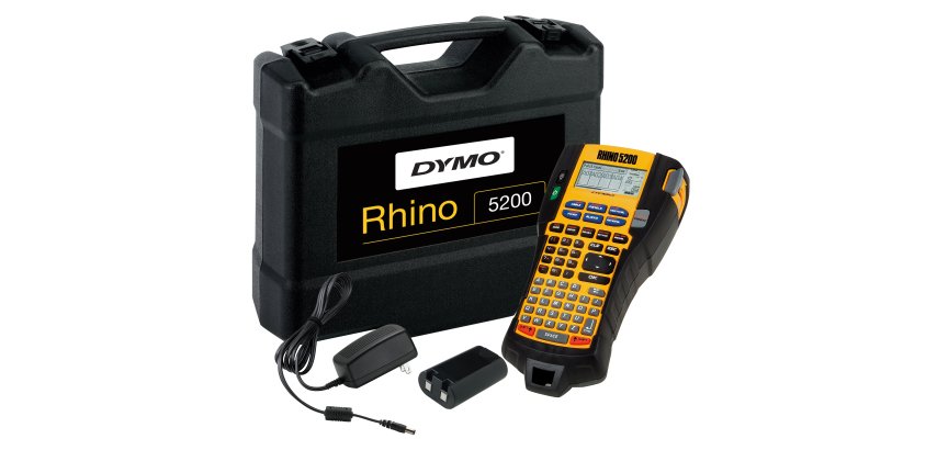 DYMO RHINO 5200 Industrial Label Maker | Labelling Machine Kit Case | Time-Saving Hot KeysPrints FastDurable Label Maker For Job Sites and Heavy-Duty Labelling Jobs (EU Type C Plug)