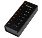 StarTech.com 7-Port USB 3.0 Hub (5Gbps) - Desktop or Wall-Mountable Metal Enclosure