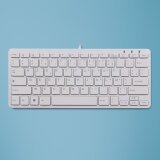 R-Go Tools Clavier ergonomique R-Go Compact, design plat, mini clavier, AZERTY (FR), filaire, blanc