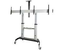StarTech.com Support TV à Roulettes pour TV VESA 37-60" (Max 2x 50kg) - Chariot TV roulettes - Support TV Double sur Pied Mobile à Hauteur Réglable