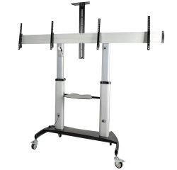 StarTech.com Support TV à Roulettes pour TV VESA 37-60" (Max 2x 50kg) - Chariot TV roulettes - Support TV Double sur Pied Mobile à Hauteur Réglable