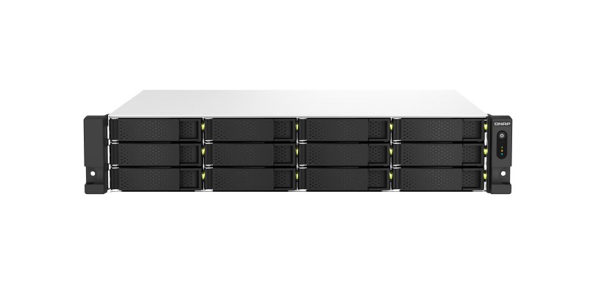 QNAP TS-1264U-RP NAS Rack (2 U) Intel® Celeron® 8 Go DDR4 0 To QNAP QTS Aluminium, Noir