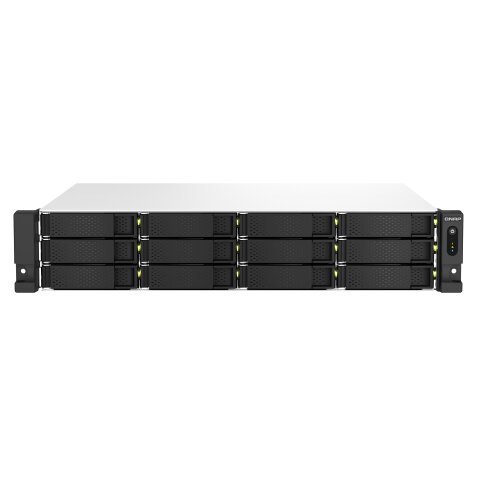 QNAP TS-1264U-RP NAS Rack (2 U) Intel® Celeron® 8 Go DDR4 0 To QNAP QTS Aluminium, Noir