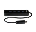 StarTech.com Hub USB 3.0 portable à 4 ports avec câble intégré - 5Gbps - Noir
