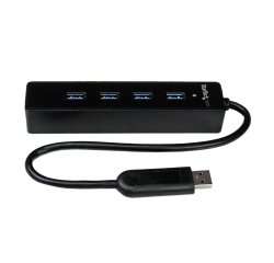 StarTech.com Adaptador Concentrador Hub Ladrón USB 3.0 (5Gbps) Super Speed Portátil de 4 Puertos Salidas - Negro
