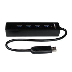 StarTech.com 4 Port Portable SuperSpeed USB 3.0 Hub with Built-in Cable