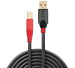 Lindy 42762 cavo USB USB 2.0 15 m USB A USB B 0,48 Gbit/s Nero, Rosso