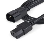 StarTech.com 1m Stroom Verlengkabel, C14 naar C13 Voedingskabel, 10A 125V, 18AWG, Computer Stroomkabel, IEC-320-C14 naar IEC-320-C13 AC Verlengkabel voor Netvoeding, UL-Listed