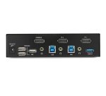 StarTech.com Switch KVM DisplayPort à 2 Ports - 4K60Hz - Écran Unique - Switch KVM USB UHD DP 1.2 à 2 Ports avec Hub USB 3.0 Intégré et Audio - Dell HP Apple Lenovo - Conforme TAA