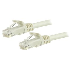 StarTech.com 15m Cat6 Snagless Gigabit UTP Netzwerkkabel - Cat 6 RJ45 Netzwerkkabel mit Knickschutz - Weiß