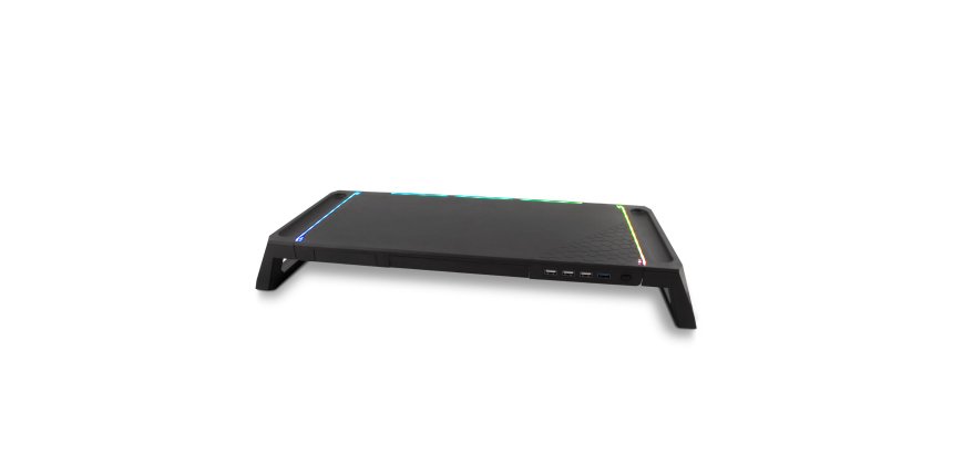 Deep Gaming DEEPGAMING SOPORTE PARA MONITOR CON HUB 4USB + ILUMINACION RGB