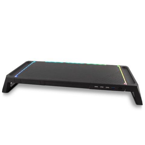 Deep Gaming DEEPGAMING SOPORTE PARA MONITOR CON HUB 4USB + ILUMINACION RGB
