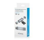 AISENS Lector de Tarjetas SD, Micro SD, MMC, RS-MMC, MMC Micro, USB-A y USB-C, Gris