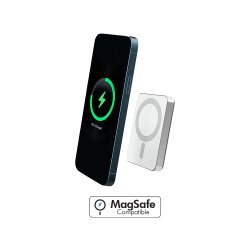 BIG BEN FPMSPBMINI5A15WS chargeur d'appareils mobiles Smartphone Argent USB Recharge sans fil Charge rapide Intérieure