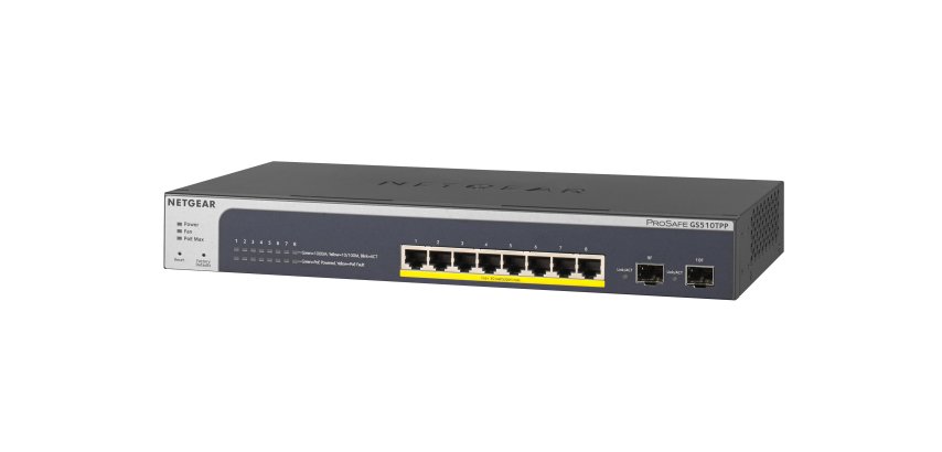 NETGEAR GS510TPP Géré L2/L3/L4 Gigabit Ethernet (10/100/1000) Connexion Ethernet, supportant l'alimentation via ce port (PoE) Noir