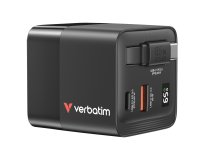 Verbatim GaN Charger 65W Universel Noir Secteur Charge rapide Intérieure