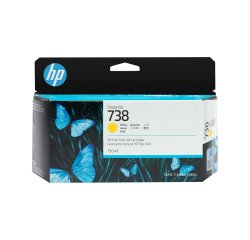 HP Cartouche d’encre DesignJet 738, jaune, 130 ml