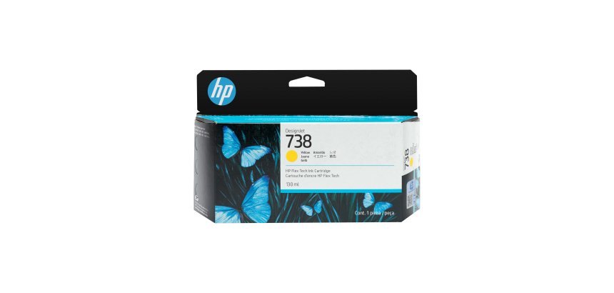 HP Cartouche d’encre DesignJet 738, jaune, 130 ml