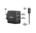 Lenovo Dual USB-C 65W GaN Charger, alimentatore compatto da muro con doppia Type-C, cavo USB-C 1,5 m incluso - ideale per laptop, cellulare e tablet: un solo caricabatterie per più dispositivi